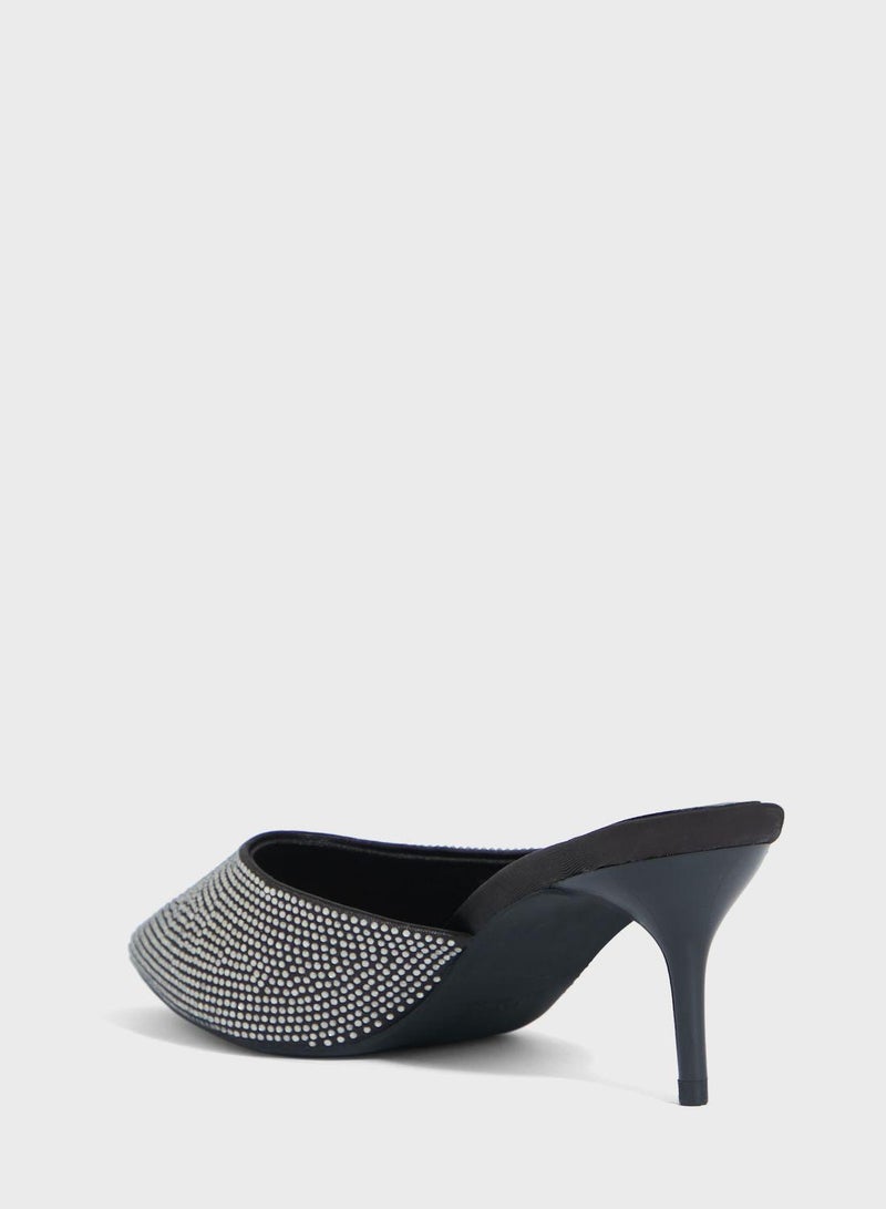 Pointed Toe Mid Heel Pumps