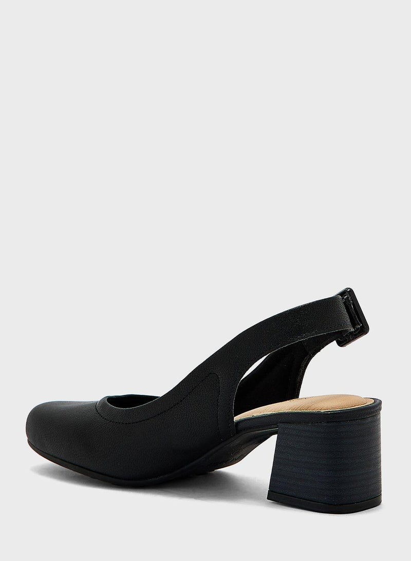 Ankle Strap Mid Heel Pumps