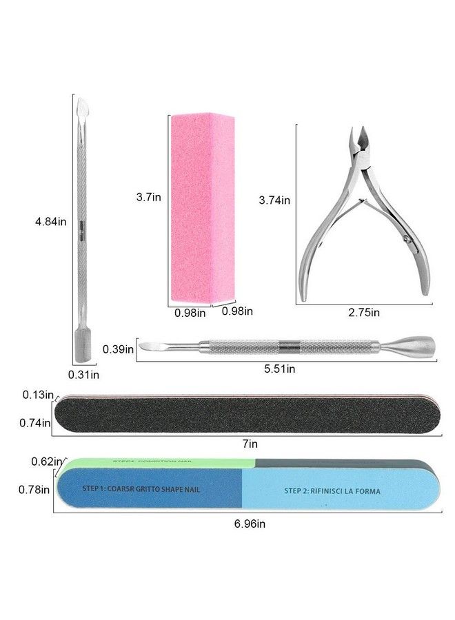 Nail File Set 11 Pcs Nail Files Block 7 Ways Buffer Block Buffer Block Sponge Polished Come With Cuticle Nipper And Pusher For Dead Skin Nail Trimming Manicure Tools