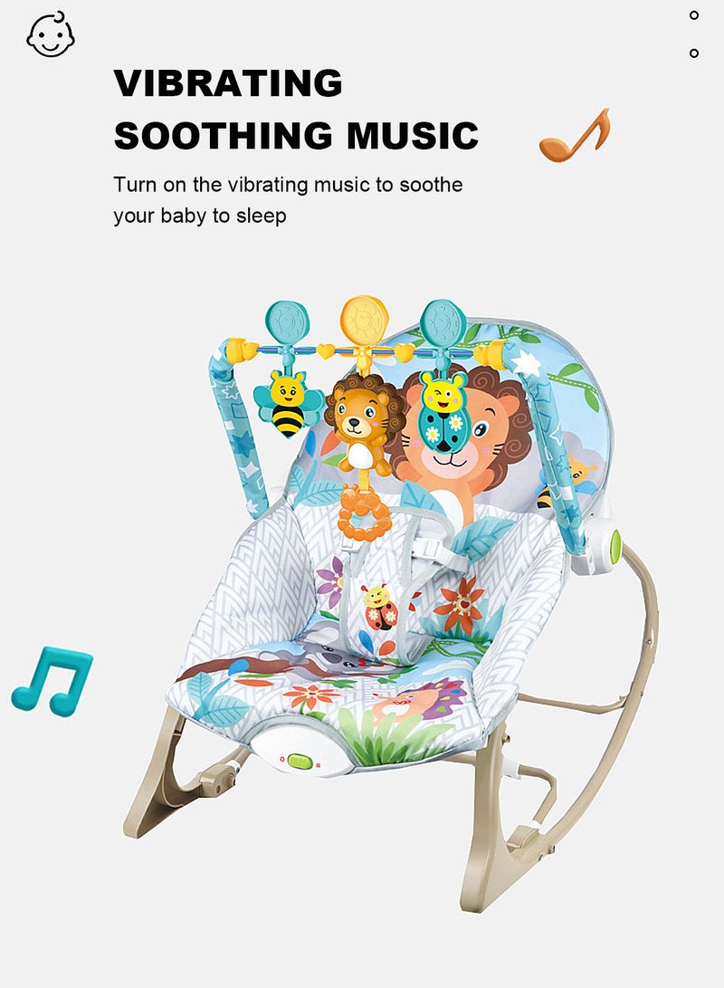 Infant Electric Vibrating Musical Rocking Chair, Load Capacity 40lbs/18kg Age Standard 0+