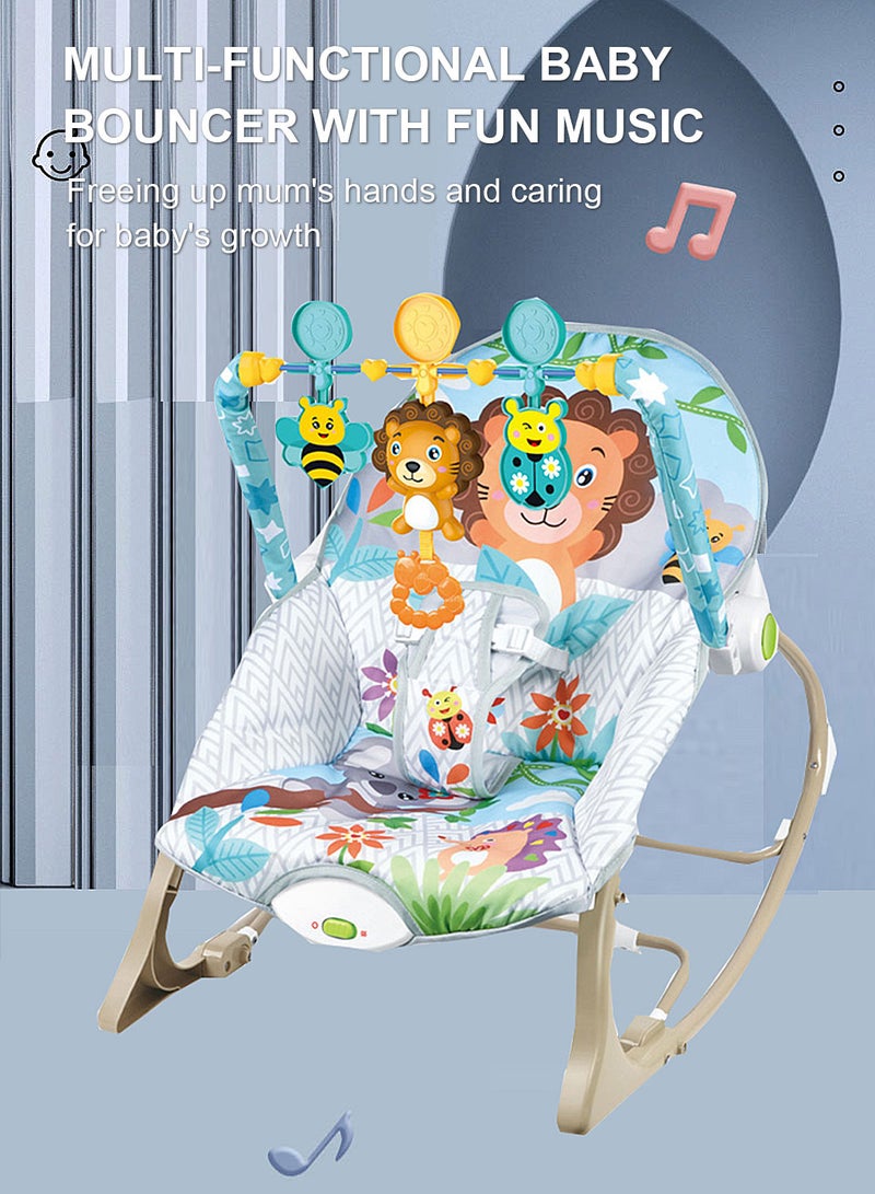 Infant Electric Vibrating Musical Rocking Chair, Load Capacity 40lbs/18kg Age Standard 0+