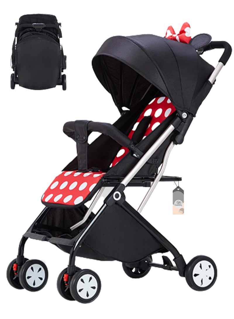 Large Space Comfortable Sitting and Lying Dual Use Folding Baby Stroller