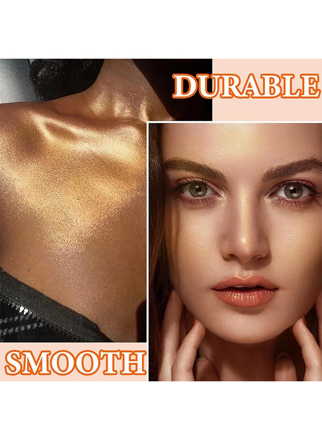 Body Highlighter Oil, Shimmer Body Oil Bronze Gold Bronze Face Brighten Glow Pearl Highlighter Illuminator Body Makeup Shine Glitter Gold Liquid Taning (Bronze, 85ML)