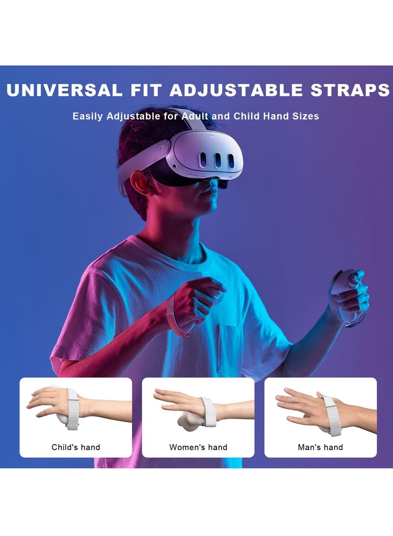 Controller Grips for Meta/Oculus Quest 3, Non-Slip Cover with Adjustable Soft Straps, Compatible with Official Charging Dock Battery