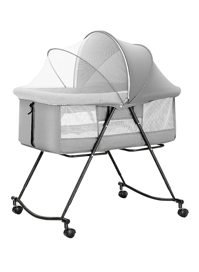 3 in 1Portable Folding Newborn Infant Baby Sleeper, Baby Beside Crib, Baby Bassinet bed, Travel Crib, Baby Cradle with Side Mesh, Mosquito Net