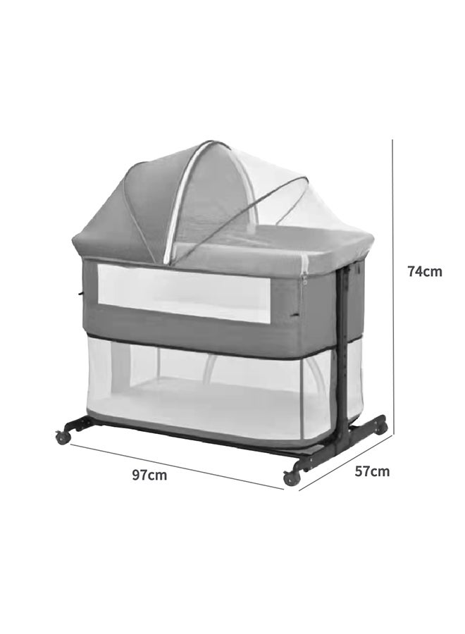 Baby Crib Play Bed ( Grey)