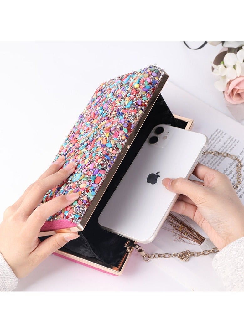 Women Handbags Rhinestone Evening Bags Party Purse Prom Wedding Bride Crystal Party Clutches Bag with Chain