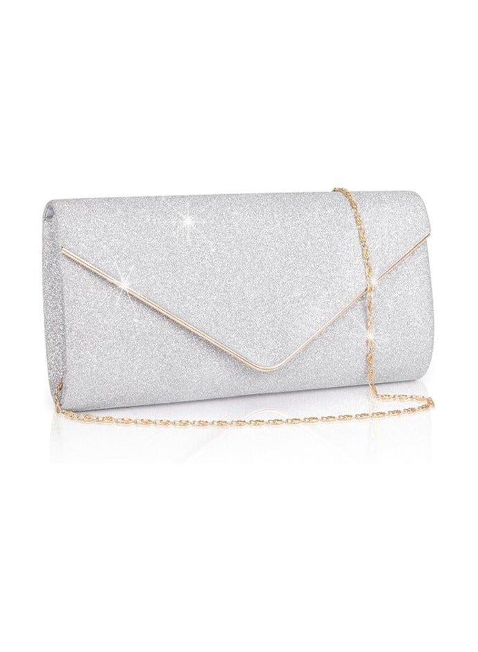 Women Clutch Bag Elegant Sequin Evening Clutch Purse Chain Shoulder Bags Sparkly Evening Bridal Prom Party Handbag Purse