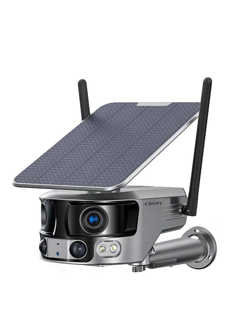 Y6 WiFi-4K-8MP-180° Wide Angle Solar Battery Camera with 6W Solar Panel