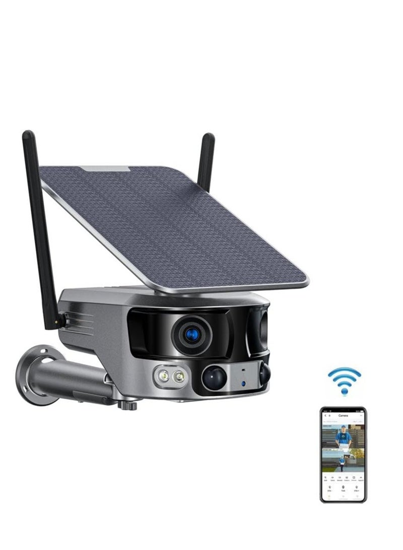 Y6 WiFi-4K-8MP-180° Wide Angle Solar Battery Camera with 6W Solar Panel