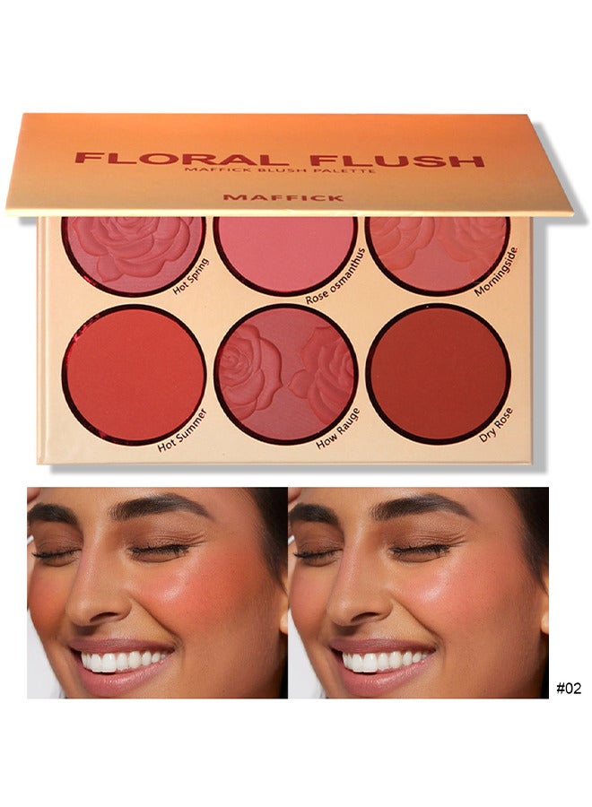 6-Colors Blush Palette, Eyeshadow Palette-Matte Pearl Finish For Diversified Vibrant Looks, Long Wearing, Lightweight, Non Fade