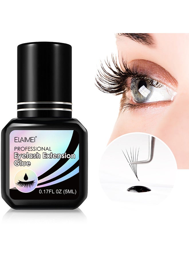 Eyelash Extension Glue, Professional Lash Extension Glue For Strong Bond And High Flexibility Ultra Hold Instant Dry Low Fume And Extra Strong Black Adhesive Lash Bond Lash Glue