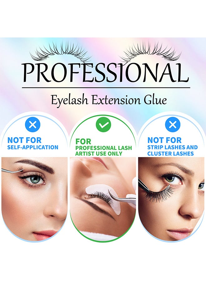 Eyelash Extension Glue, Professional Lash Extension Glue For Strong Bond And High Flexibility Ultra Hold Instant Dry Low Fume And Extra Strong Black Adhesive Lash Bond Lash Glue