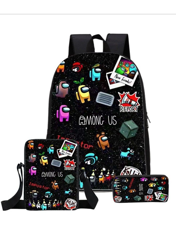 Three-Piece Cartoon Backpack For Primary And Secondary School Students