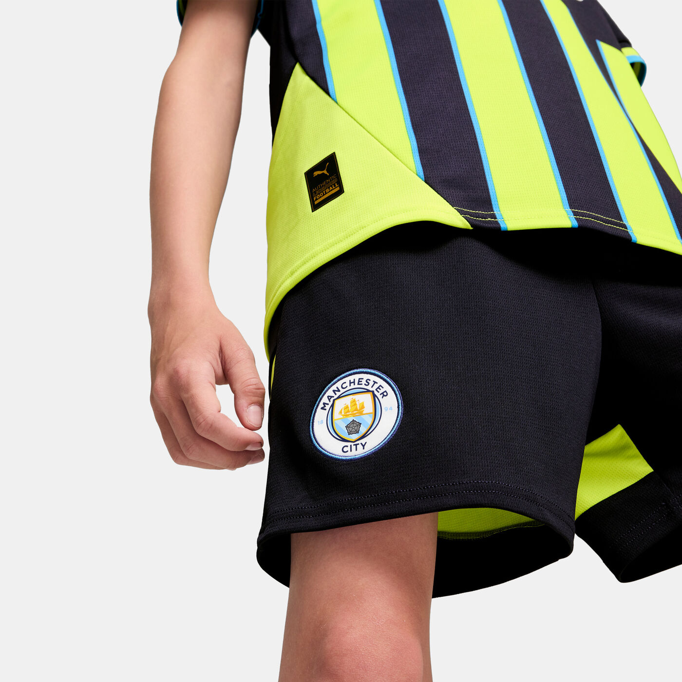 Kids' Manchester City 24/25 Home Replica Football Shorts