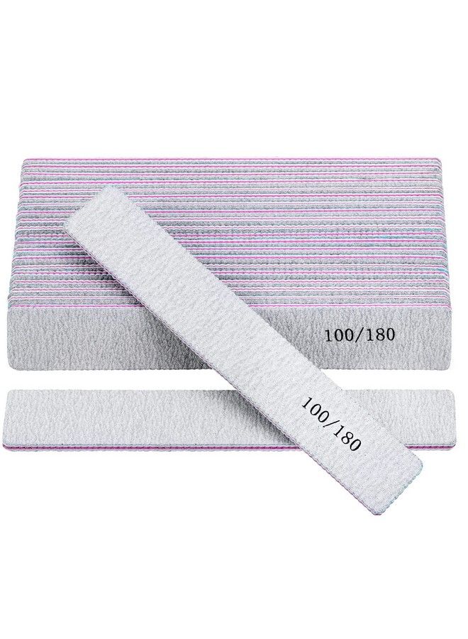 25 Pack 100180 Grit Nail Files For Acrylic Nails Rectangle Double Sides Emery Boards Fingernail Files Professional Nail Buffering Files