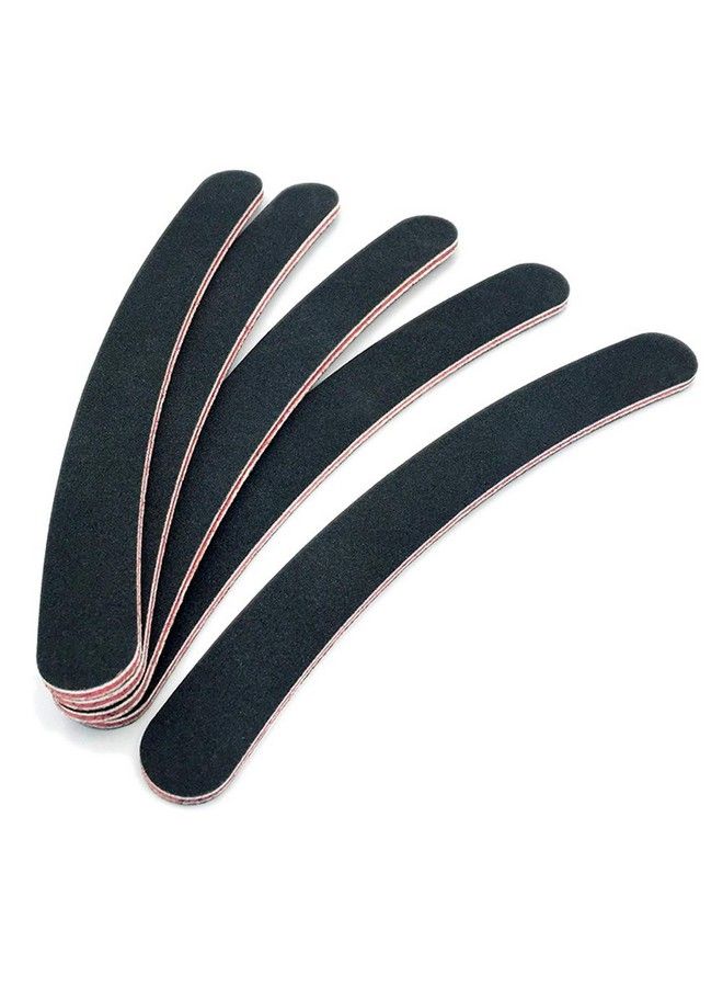 12Pcs Black Banana Curved Double Sided Nail Files Polish Emery Board Grit Buffering Sanding Art Manicure Buffer Files Nail Art Tools