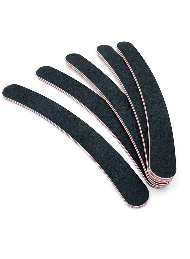 12Pcs Black Banana Curved Double Sided Nail Files Polish Emery Board Grit Buffering Sanding Art Manicure Buffer Files Nail Art Tools