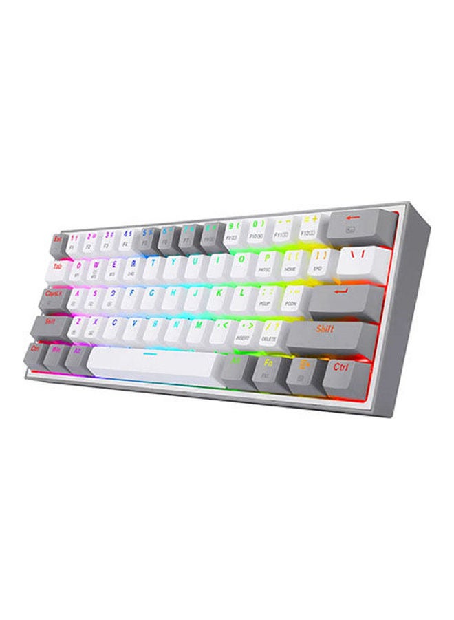 K616 Fizz Pro RGB 60% Gaming Wireless & Bluetooth Mechanical Keyboard - Red Switches - 3 Connection Modes (Wired, Wireless 2.4Ghz and Bluetooth) (White Grey)