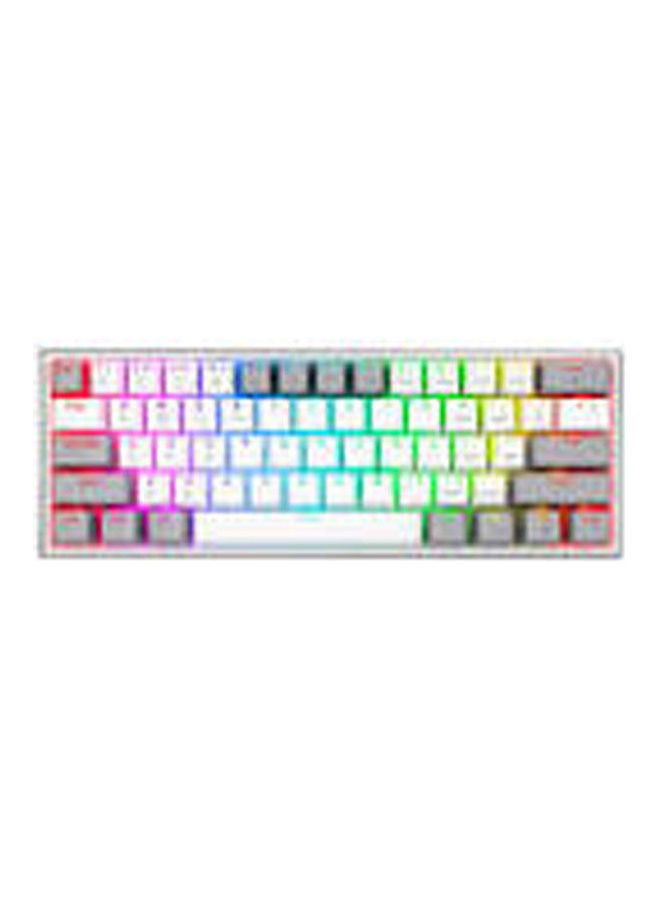 K616 Fizz Pro RGB 60% Gaming Wireless & Bluetooth Mechanical Keyboard - Red Switches - 3 Connection Modes (Wired, Wireless 2.4Ghz and Bluetooth) (White Grey)