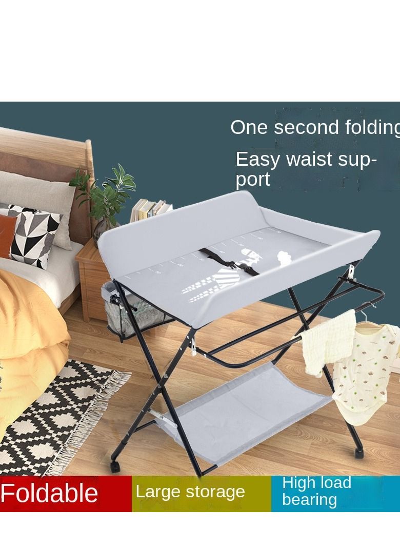 Portable Baby Changing Table with Wheels and Storage Rack and Bag Multifunctional Newborn Dressing for Clothes Massage