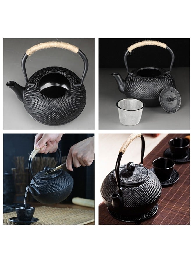 Cast Iron Teapot,40oz/1200ml Japanese Tetsubin Tea Kettle with Stainless Steel Tea Strainer and a Fully Enameled Interior,teapot with Infuser for Loose Tea,stovetop Safe Cast Iron Tea Kettle