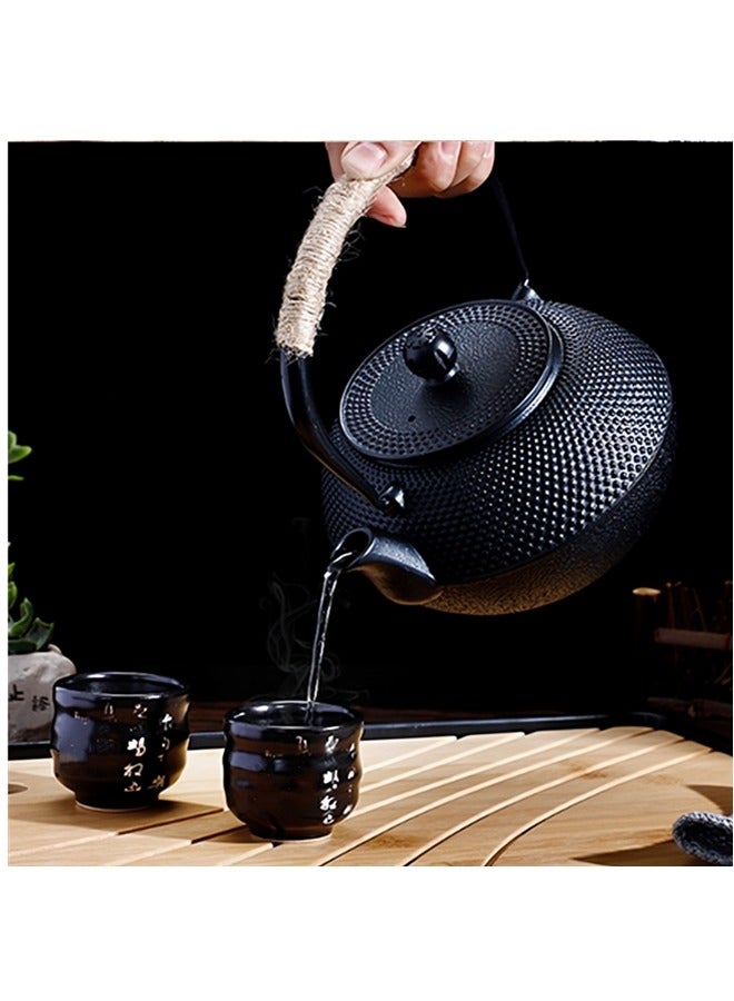 Cast Iron Teapot,40oz/1200ml Japanese Tetsubin Tea Kettle with Stainless Steel Tea Strainer and a Fully Enameled Interior,teapot with Infuser for Loose Tea,stovetop Safe Cast Iron Tea Kettle