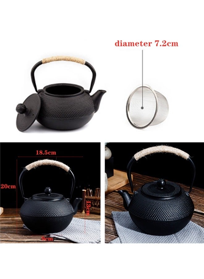 Cast Iron Teapot,40oz/1200ml Japanese Tetsubin Tea Kettle with Stainless Steel Tea Strainer and a Fully Enameled Interior,teapot with Infuser for Loose Tea,stovetop Safe Cast Iron Tea Kettle
