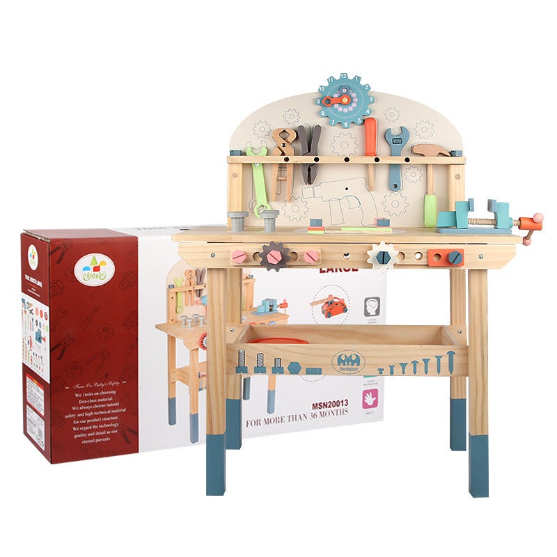 New wooden simulation disassembly tool table childrens play wooden maintenance tool table experience shop tool toys Large tool Table 5.8kg