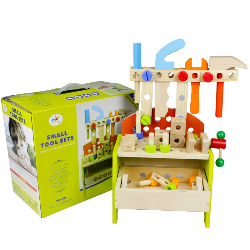 New wooden simulation disassembly tool table childrens play wooden maintenance tool table experience shop tool toys Small tool Table 1.8kg