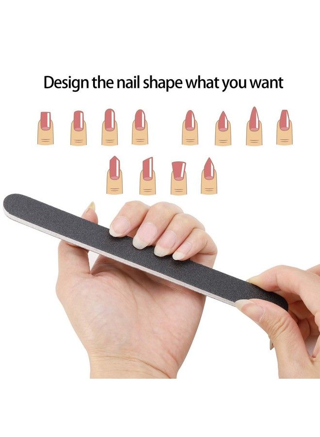 50 Pcs Nail Files For Acrylic Nails 100/180 Grit Double Sides Fingernail Files Professional Manicure Tools For Home Salon