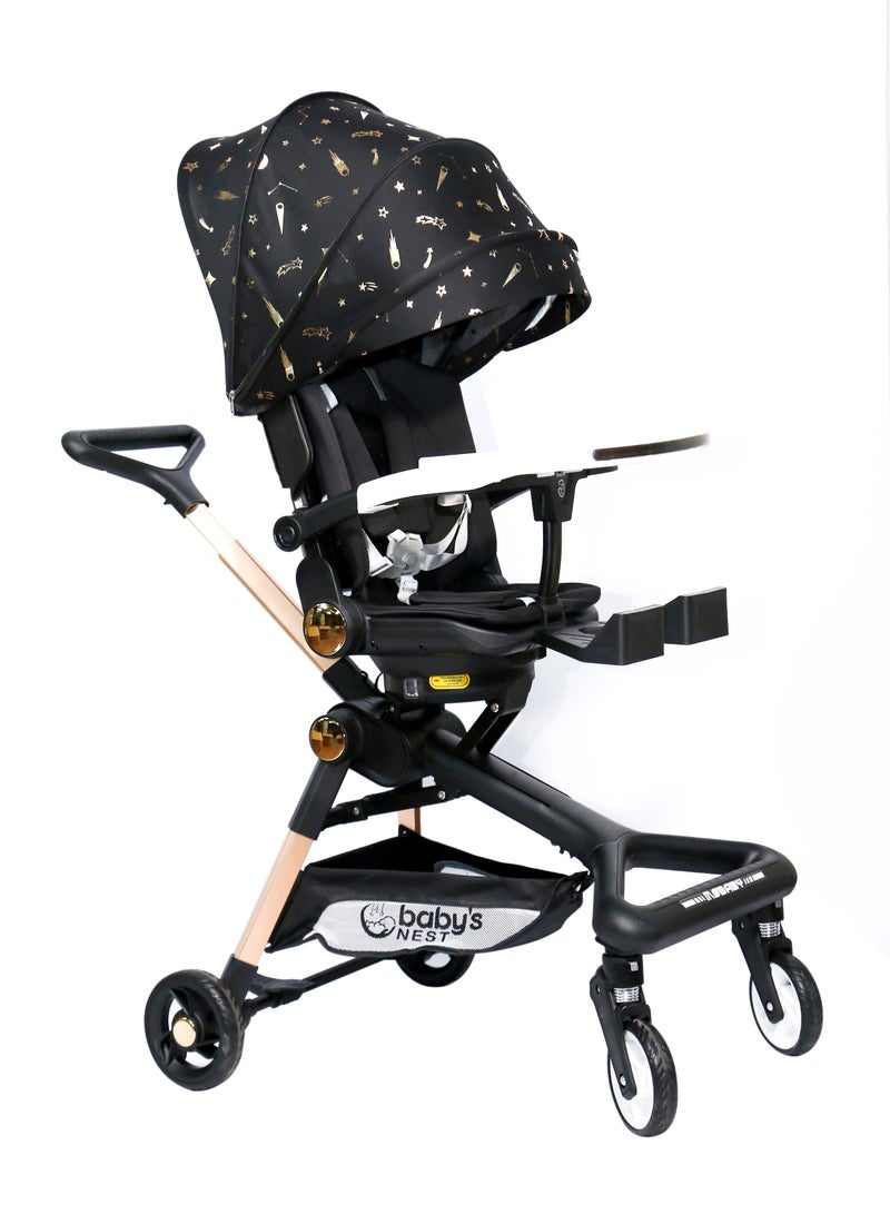 Baby's Nest 2 in 1 Stroller Black with Gold
