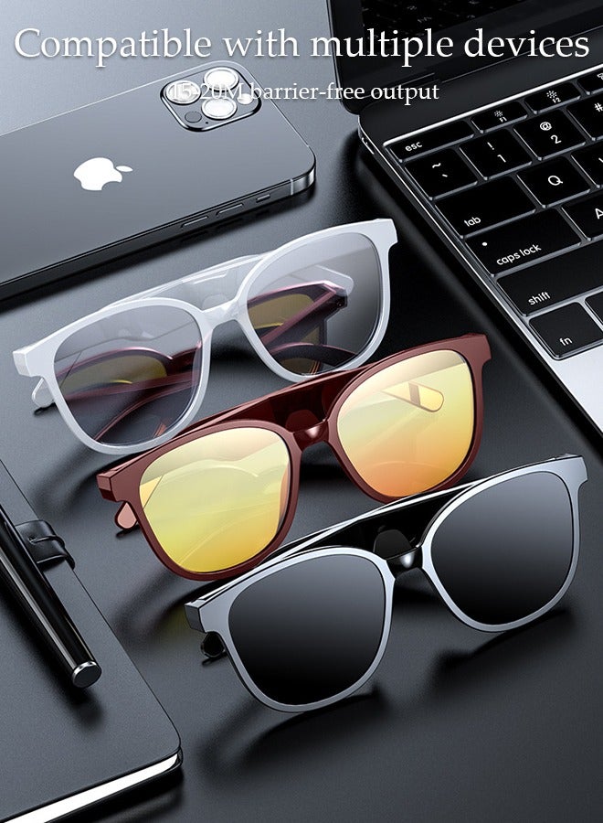 Smart Glasses,Bluetooth 5.0 Sunglasses Wireless Bluetooth Headset Waterproof Compatible with Smart Phones Easy to Make Phone Calls and Listen to Music Polarized Lenses