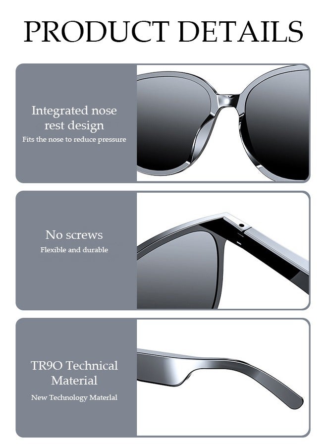 Smart Glasses,Bluetooth 5.0 Sunglasses Wireless Bluetooth Headset Waterproof Compatible with Smart Phones Easy to Make Phone Calls and Listen to Music Polarized Lenses