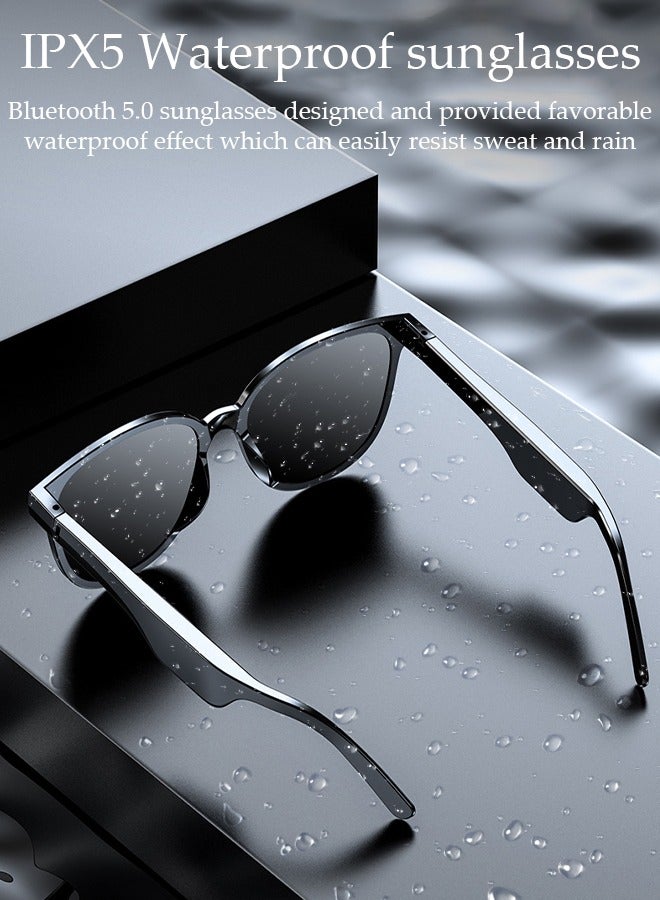 Smart Glasses,Bluetooth 5.0 Sunglasses Wireless Bluetooth Headset Waterproof Compatible with Smart Phones Easy to Make Phone Calls and Listen to Music Polarized Lenses
