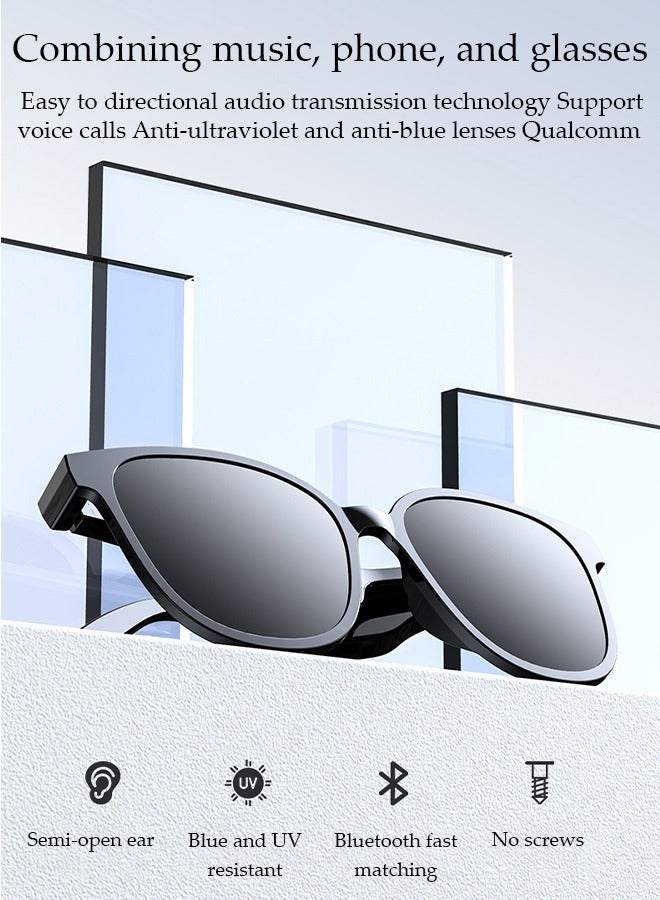 Smart Glasses,Bluetooth 5.0 Sunglasses Wireless Bluetooth Headset Waterproof Compatible with Smart Phones Easy to Make Phone Calls and Listen to Music Polarized Lenses