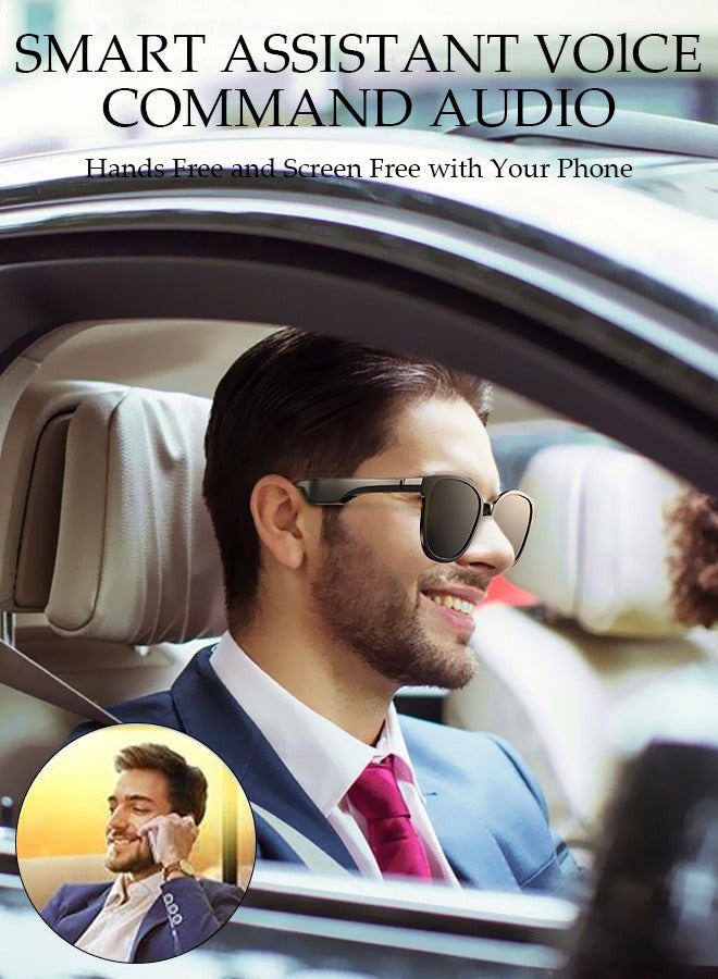 Smart Glasses,Bluetooth 5.0 Sunglasses Wireless Bluetooth Headset Waterproof Compatible with Smart Phones Easy to Make Phone Calls and Listen to Music Polarized Lenses