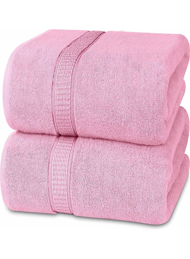 Luxurious Jumbo Bath Sheet - 600 Gsm 100% Ring Spun Cotton Highly Absorbent And Quick Dry Extra Large Bath Sheet - Super Soft Hotel Quality Towel (2-Pack)