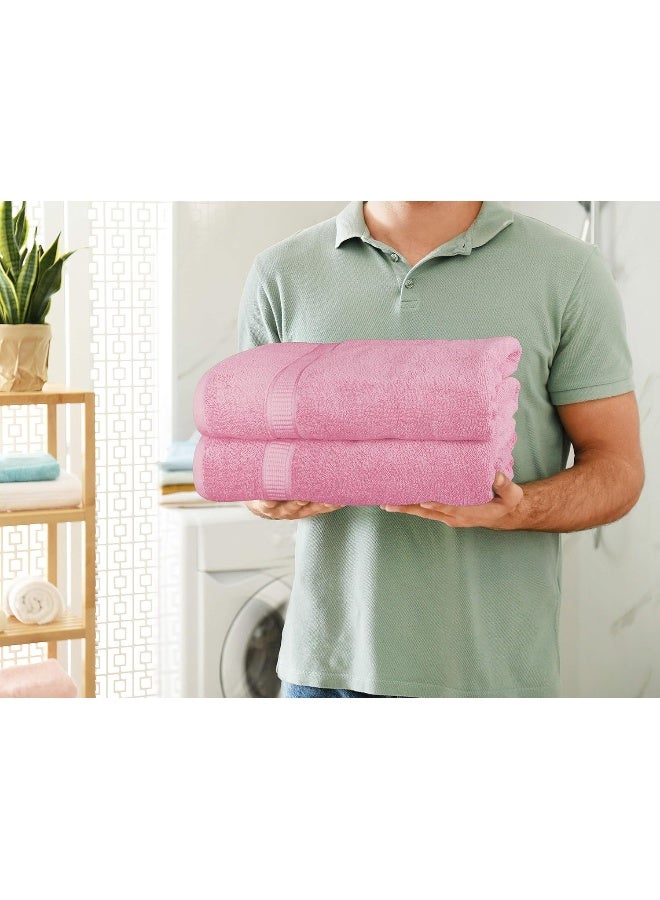 Luxurious Jumbo Bath Sheet - 600 Gsm 100% Ring Spun Cotton Highly Absorbent And Quick Dry Extra Large Bath Sheet - Super Soft Hotel Quality Towel (2-Pack)