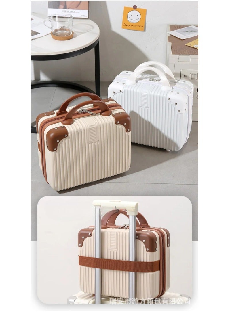 Globalstar Candy Color Makeup Case - Chic Striped Cosmetic Suitcase for Travel