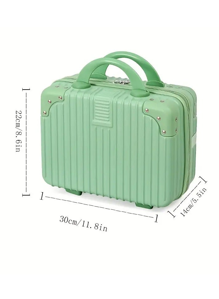 Globalstar Waterproof Makeup Travel Case - Green Hard Shell Vanity Case with Elastic Band and Zipper