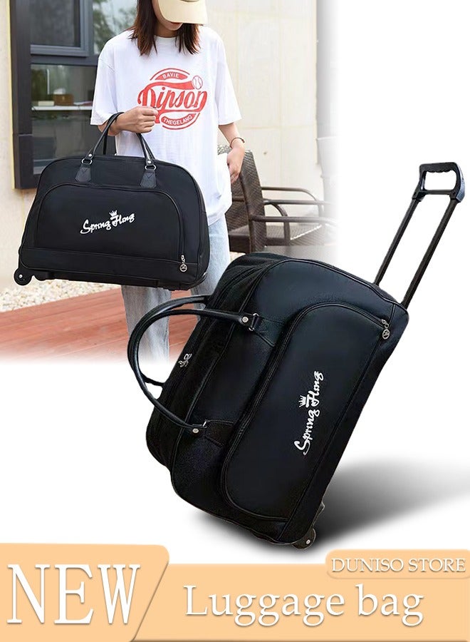 Expandable Underseat  Large Capacity Handbag with Adjustable Pull Rod Portable Luggage Trolley Business Travel Small Carry On Suitcases Bag for Air Travel