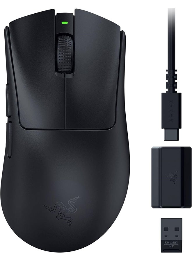 DeathAdder V3 HyperSpeed Wireless Gaming Mouse, Focus X 26K Optical Sensor, 26000 DPI Sensitivity, 40g Max Acceleration, 8 Programmable Buttons, Black | RZ01-05140100-R3G1