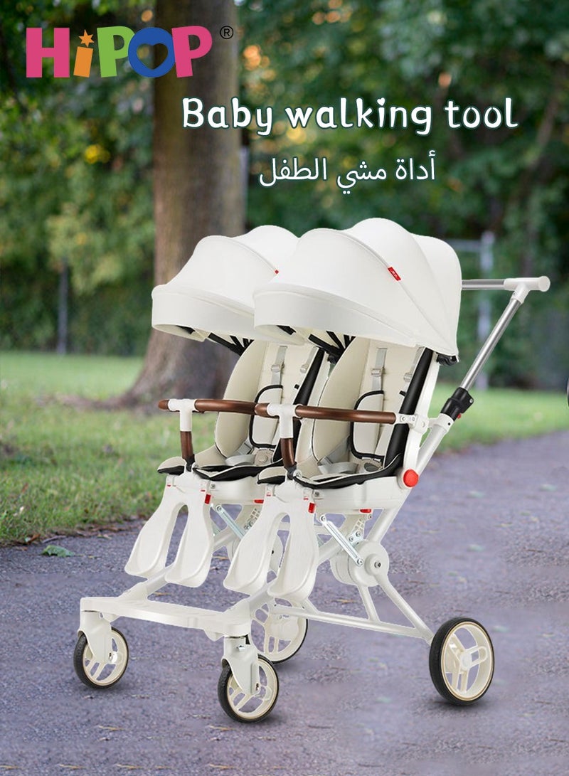 Double Stroller for Baby and Child,Rotating Seat,Sturdy and Easy Folding Design,Twin Stroller with Footboard,Awning