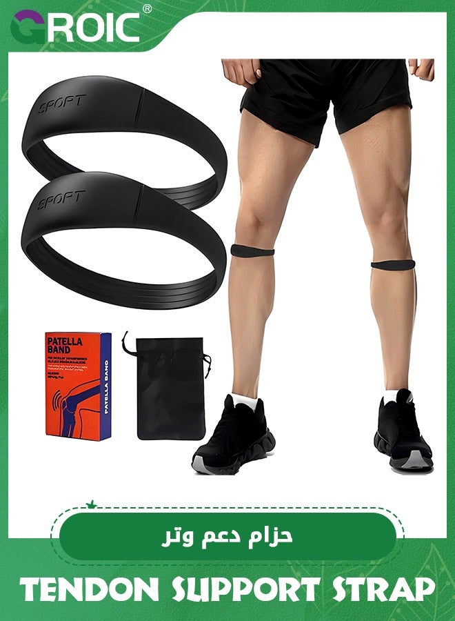 Knee Strap Patella Support, Knee Brace,Knee Band for Patellar Tendon Pain Relief,Patellar Ring Knee Stabilizer,Silicone Patellar Knee Brace for Working Out Basketball Running