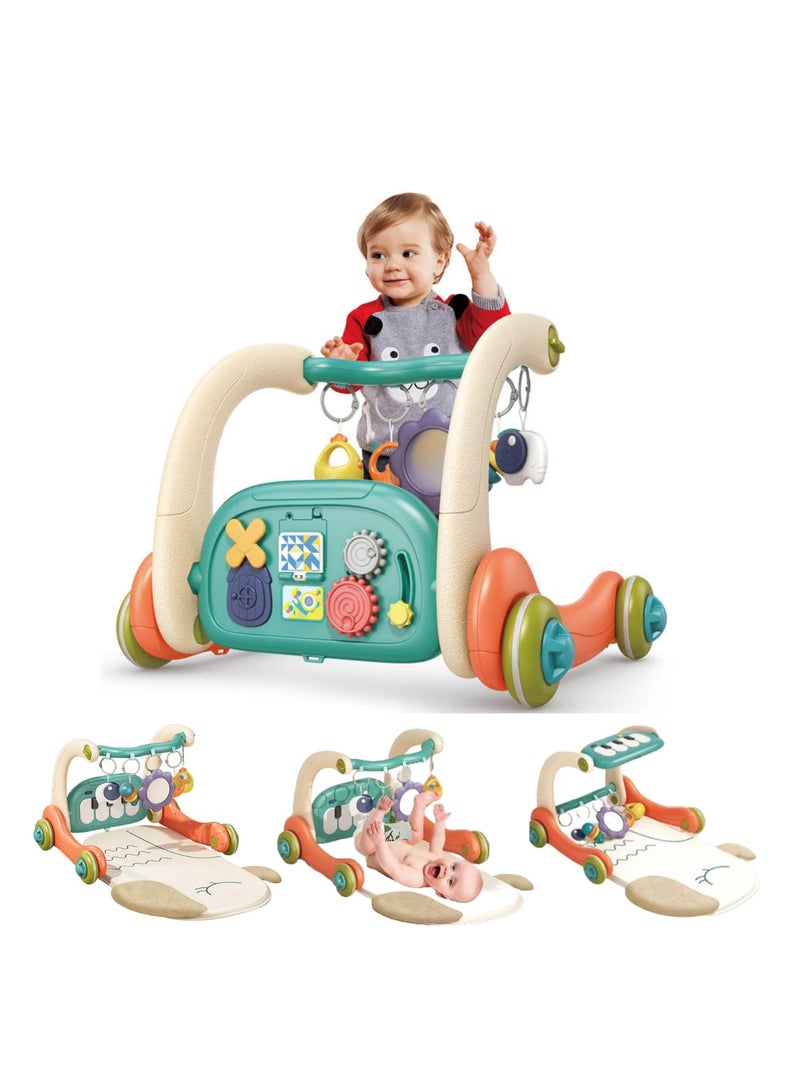 Baby Gym Play Mat with Music and Lights | Tummy Time Gym Mat Musical Activity Center for Infants Toddlers, Birthday Gift for Newborn Baby Boys and Girls