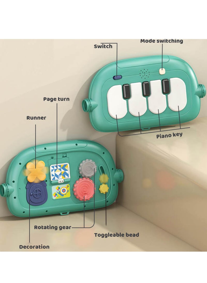 Baby Gym Play Mat with Music and Lights | Tummy Time Gym Mat Musical Activity Center for Infants Toddlers, Birthday Gift for Newborn Baby Boys and Girls