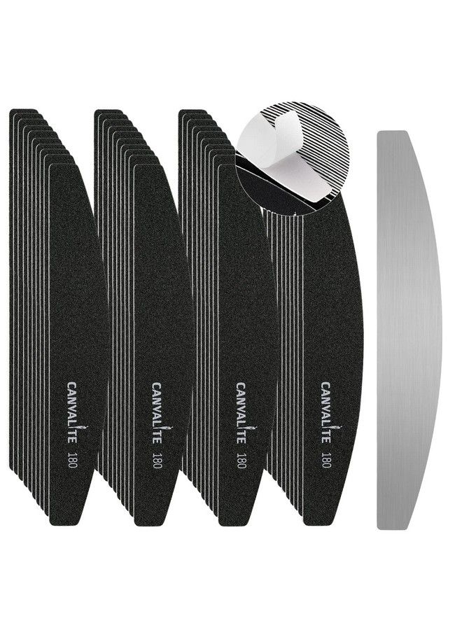 40 Pcs Nail File Professional Reusable Peel And Stick Nail Files Replaceable Emery Boards 180 Grit Fingernail Files Manicure Tools For Home And Salon Use