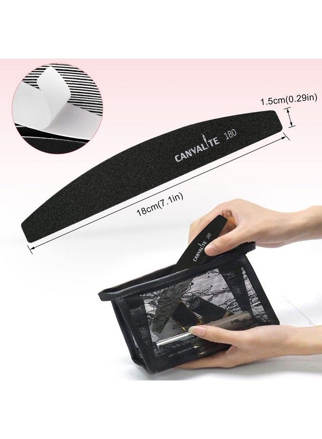 40 Pcs Nail File Professional Reusable Peel And Stick Nail Files Replaceable Emery Boards 180 Grit Fingernail Files Manicure Tools For Home And Salon Use