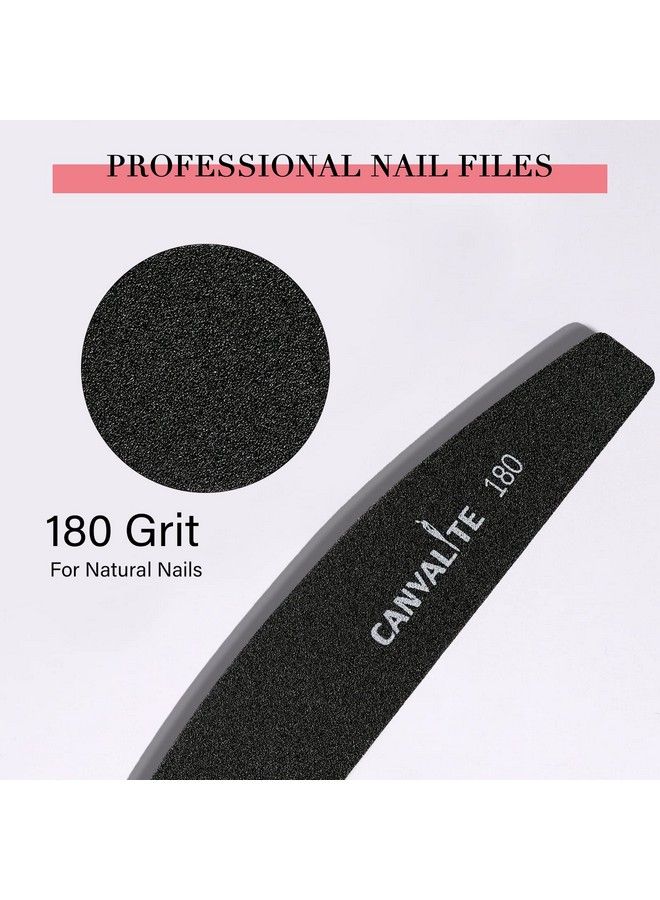 40 Pcs Nail File Professional Reusable Peel And Stick Nail Files Replaceable Emery Boards 180 Grit Fingernail Files Manicure Tools For Home And Salon Use